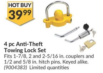 Princess Auto 4 pc anti-theft towing lock set offer