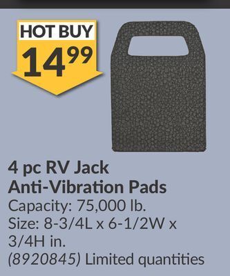 Princess Auto 4 pc rv jack anti - vibration pads offer