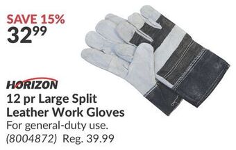 Princess Auto Large split leather work gloves offer