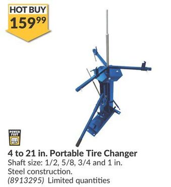 Princess Auto 4 to 21 in. portable tire changer offer