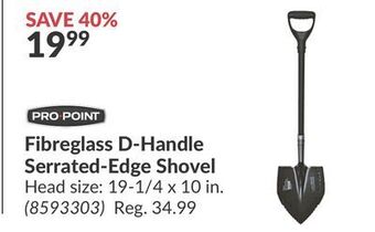 Princess Auto Fibreglass d-handle serrated-edge shovel offer