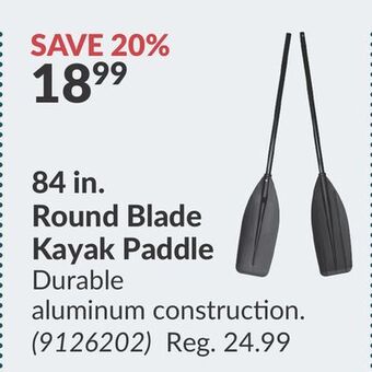 Princess Auto 84 in. round blade kayak paddle offer