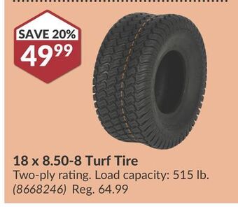 Princess Auto 18 x 8.50-8 turf tire offer