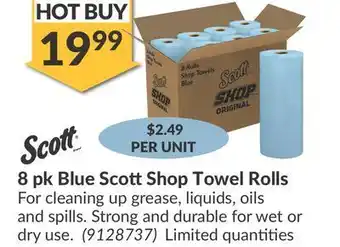 Princess Auto 8 pk blue scott shop towel rolls offer