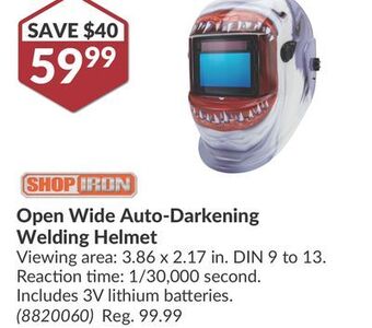 Princess Auto Open wide auto-darkening welding helmet offer