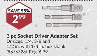 Princess Auto 3 pc socket driver adapter set offer