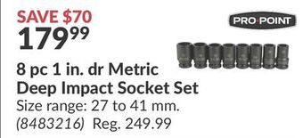 Princess Auto 8 pc 1 in. dr metric deep impact socket set offer