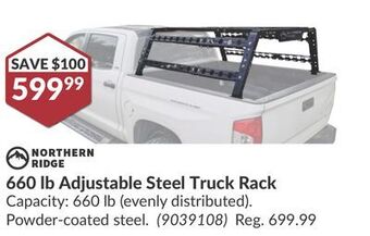 Princess Auto 660 lb adjustable steel truck rack offer