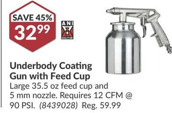 Princess Auto Underbody coating gun with feed cup offer