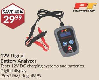 Princess Auto 12v digital battery analyzer offer