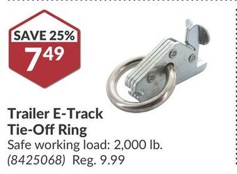 Princess Auto Trailer e-track tie-off ring safe offer