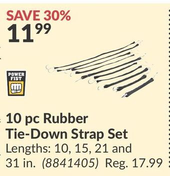 Princess Auto 10 pc rubber tie-down strap set offer