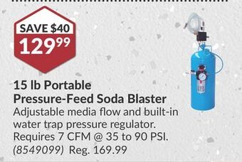 Princess Auto 15 lb portable pressure-feed soda blaster offer