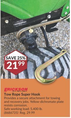 Princess Auto Tow rope super hook offer