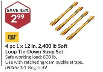Princess Auto 4 pc 1 x 12 in. 2,400 lb soft loop tie-down strap set offer