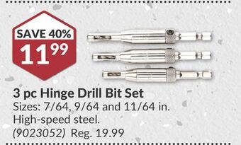 Princess Auto 3 pc hinge drill bit set offer