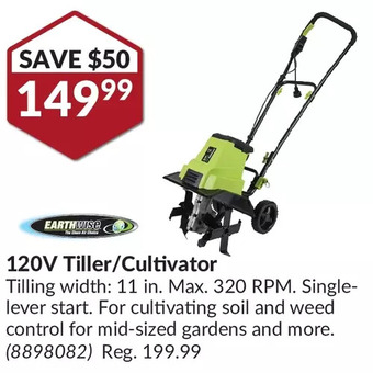 Princess Auto Earthwise 120v tiller/cultivator offer