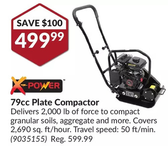 Princess Auto X-power 79cc plate compactor offer