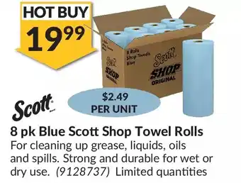 Princess Auto Scott 8 pk blue scott shop towel rolls offer