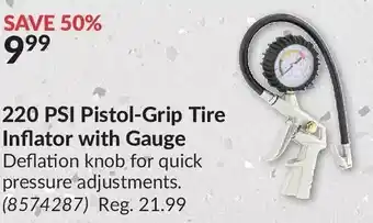 Princess Auto Power fist 220 psi pistol-grip tire inflator with gauge offer