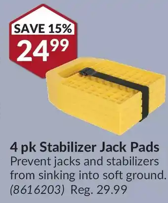Princess Auto Stabilizer jack pads offer