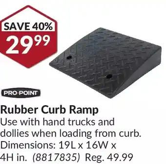 Princess Auto Pro-point rubber curb ramp offer