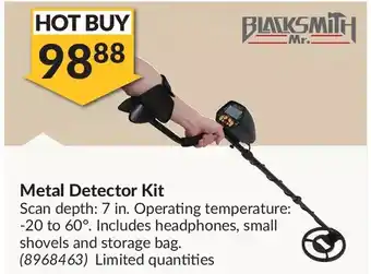 Princess Auto Mr. blacksmith metal detector kit offer