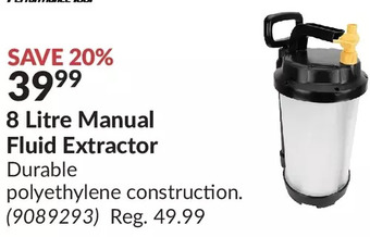 Princess Auto Performance tool 8 litre manual fluid extractor offer