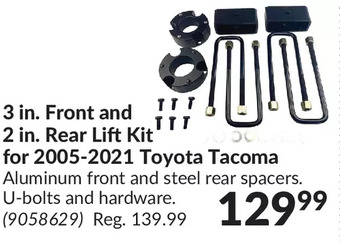 Princess Auto 3 in. front and 2 in. rear lift kit for 2005-2021 toyota tacoma offer