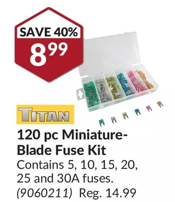 Princess Auto Titan 120 pc miniature-blade fuse kit offer