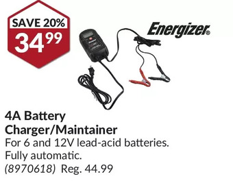 Princess Auto Energizer 4a battery charger/maintainer offer