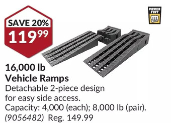 Princess Auto Power fist 16,000 lb vehicle ramps offer
