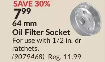 Princess Auto 64mm oil filter socket offer