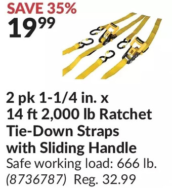 Princess Auto Ratchet tie-down straps with sliding handle offer