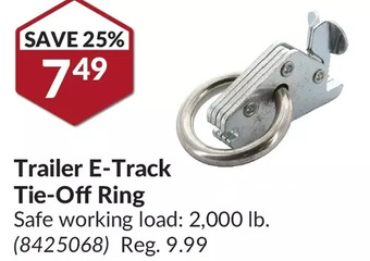 Princess Auto Erickson trailer e-track tie-off ring offer