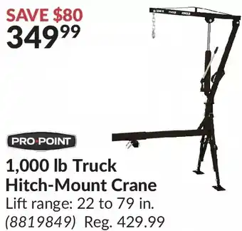 Princess Auto Pro-point 1,000 lb truck hitch-mount crane offer
