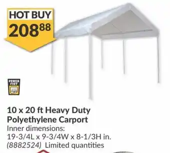 Princess Auto 10 x 20 ft Heavy Duty Polyethylene Carport offer
