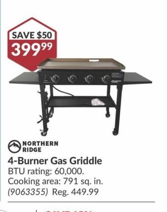 Princess Auto NORTHERN RIDGE 4-Burner Gas Griddle offer