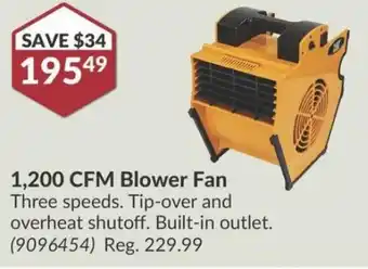 Princess Auto CAT 1,200 CFM Blower Fan offer