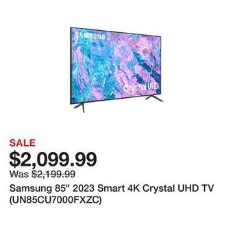 TSC Stores Samsung 85 2023 smart 4k crystal uhd tv (un85cu7000fxzc) offer