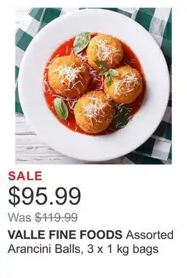 Costco Assorted arancini balls, 3 x 1 kg bags offer