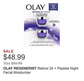 Costco Retinol 24 + peptide night facial moisturizer offer