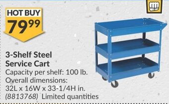 Princess Auto 3-Shelf Steel Service Cart offer