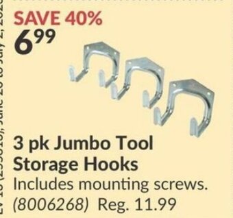 Princess Auto 3 pk Jumbo Tool Storage Hooks offer