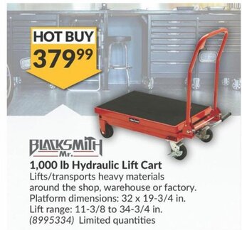 Princess Auto 1,000 lb Hydraulic Lift Cart offer