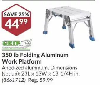 Princess Auto 350 lb Folding Aluminum Work Platform offer