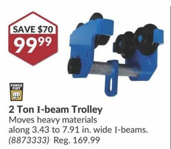 Princess Auto 2 Ton I-beam Trolley offer