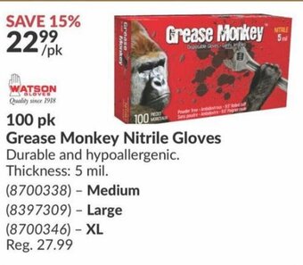 Princess Auto 100 pk Grease Monkey Nitrile Gloves offer