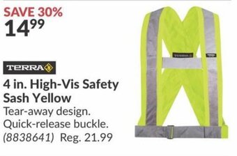 Princess Auto 4 in. High-Vis Safety Sash Yellow Tear-away design. Quick-release buckle. offer