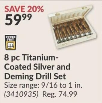 Princess Auto 8 pc Titanium-Coated Silver and Deming Drill Set offer